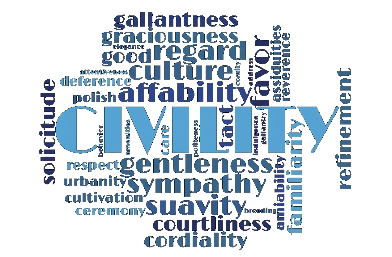 Civility word cloud showing values of Freemasonry